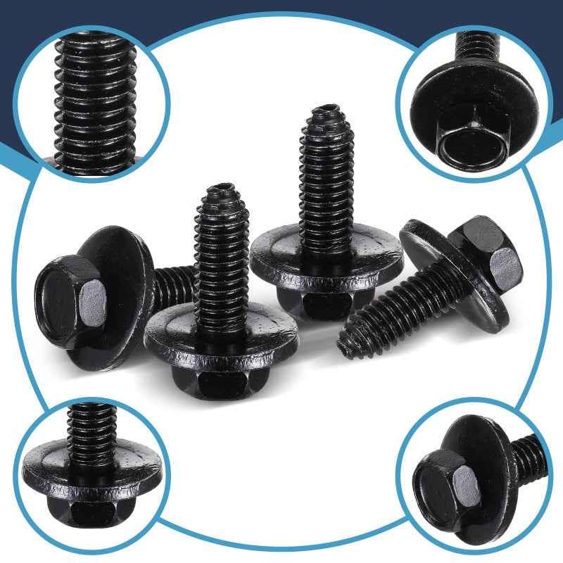 Yaocom 50 Pcs 5/16""-18 x 7/8"" Indented Hex Head Body Bolts, Metal Fasteners Automotive Body Screws for Trucks Fender Bolt for Car - Image 3